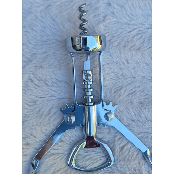 Wing Corkscrew Silver Wine Opener and Bottle Opener - Picture 7 of 16